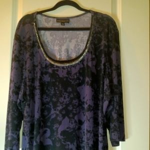 Embellished Print Blouse